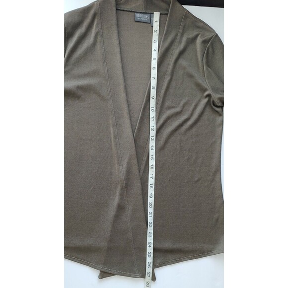Additions by Chico's Size 1 Open Front 3/4 Sleeves Metallic Gold Black Cardigan - Picture 7 of 7